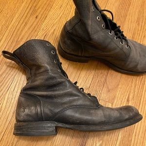 Mens Frye boots lace up black
